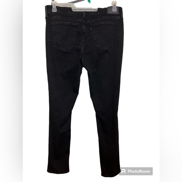 Levis 711 Womens Size 33 Skinny Fit Distressed Black Charcoal Denim Jeans - Picture 6 of 7